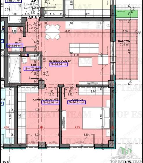 Apartament 3 camere in proiect nou - Bratianu, Constanta - 8
