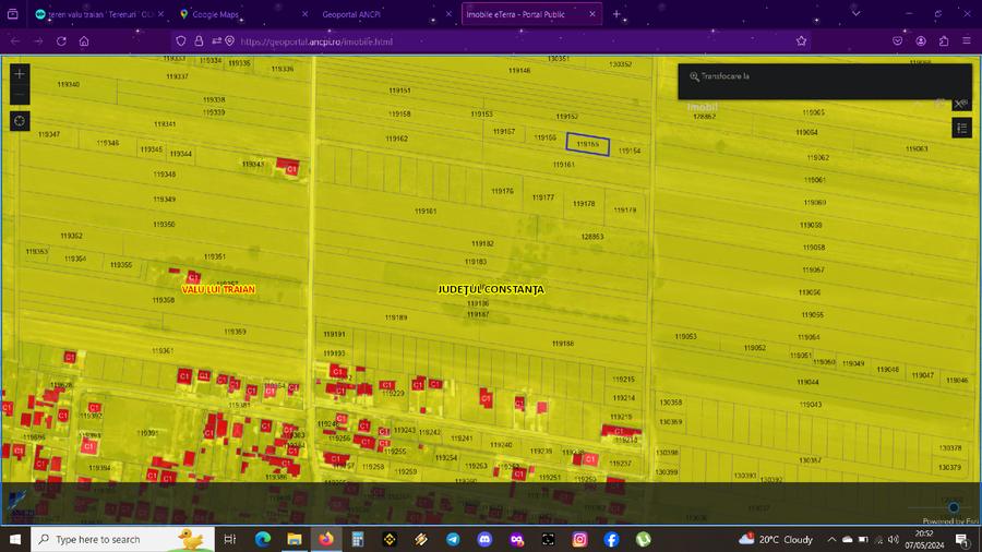 Teren intravilan zona A, 485 m2  Valu lui Traian - 1