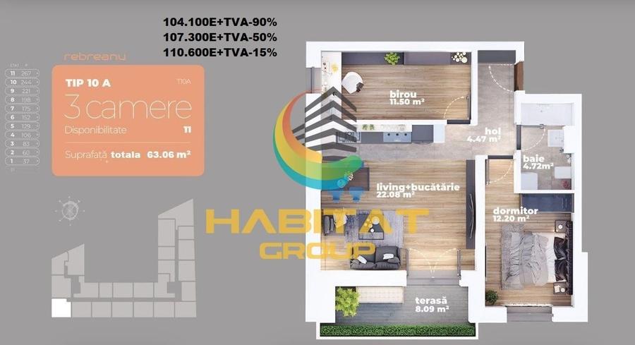 Vânzare apartament 3 camere, 72,9 mp, zona Titan – Liviu Rebreanu - 6