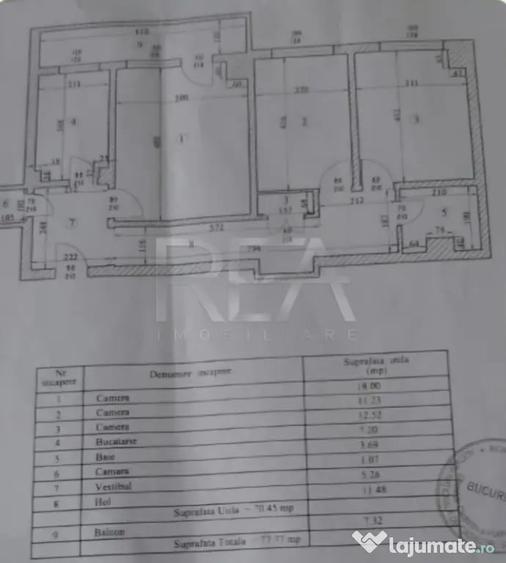 Apartament cu 3 camere decomandat în Păcii