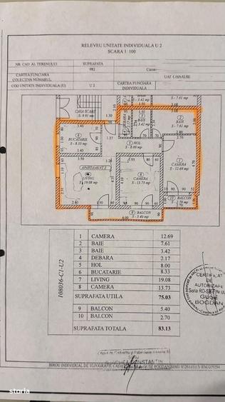 Apartament cu 3 camere în Central