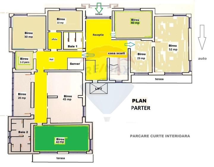 Spațiu birouri de închiriat 40 mp Central.  All inclusive. Comision 0% - 9