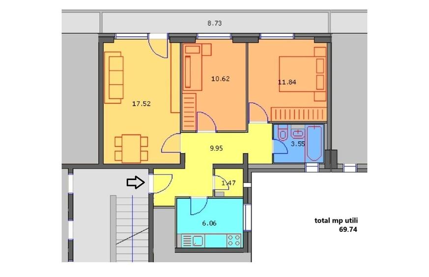 Apartament 3 camere Decomandat Toporasi Etaj 2 - 7