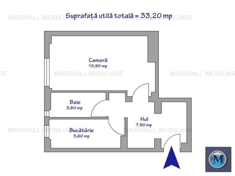 Garsoniera de vanzare, zona B-dul Bucuresti, 33.20  mp #16727 - 7