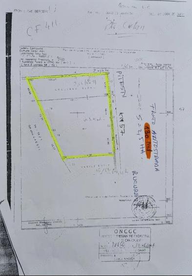 Vand teren intravilan 25488 mp KM 57 A1 front 180 m - 2