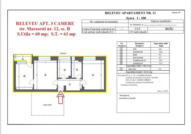 Apartament 3 camere, ULTRACENTRAL, de vanzare,  str. Marasesti, BACAU - 2
