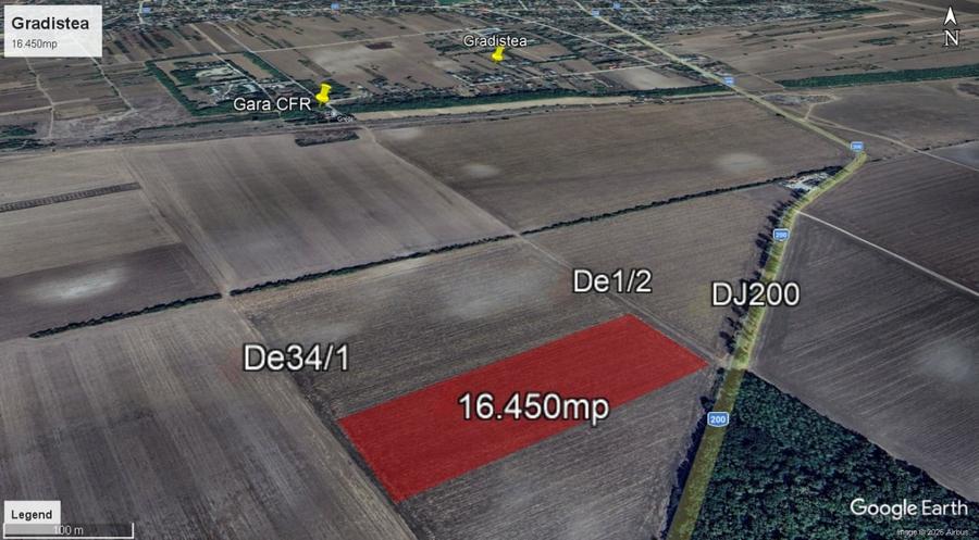Teren 16.450mp extravilan la asfalt DJ200 Gradistea Ilfov - 1