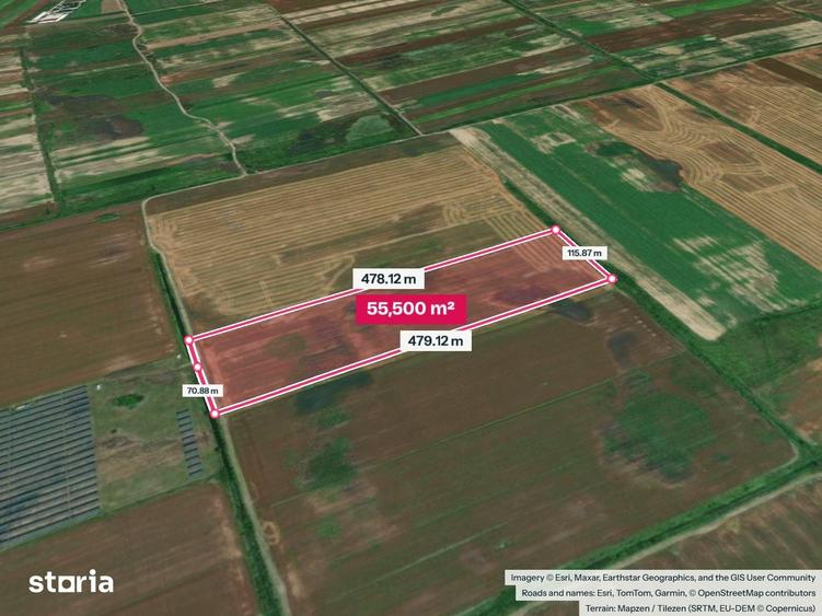 Teren de 55500 mp, în Butimanu