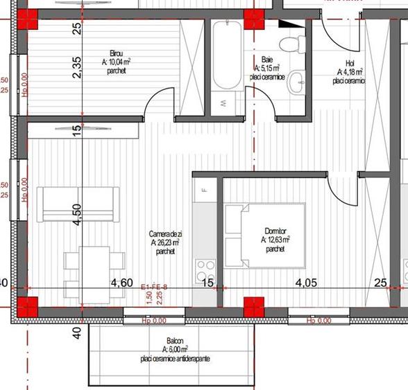 Apartament cu 3 camere circular în Europa