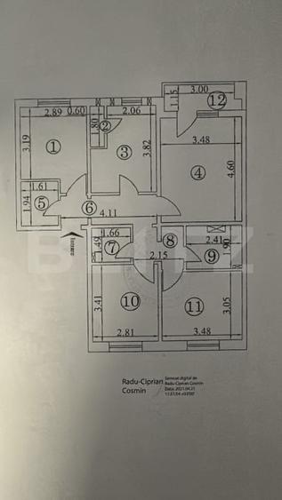 Apartament 4 camere, etaj intermediar, decomandat, 79 mp, zona Galata - 7