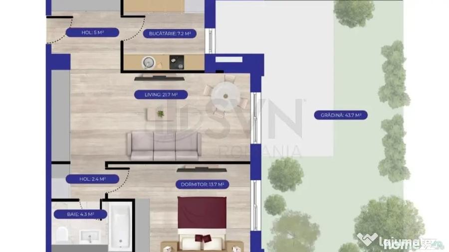 Apartament cu 2 camere decomandat în Aviației