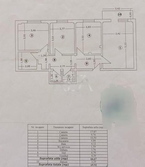 3 camere, 9/10, bloc 1979, 70mp, centrala-Drumul Taberei - 17