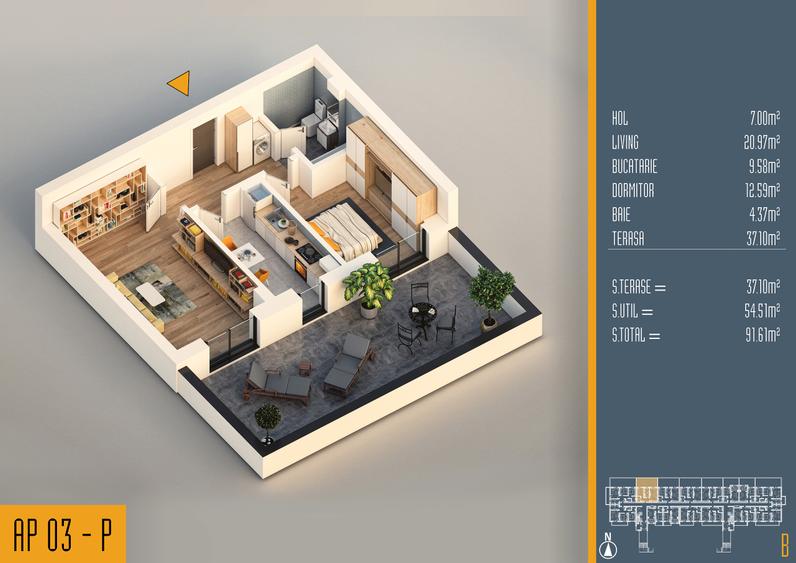 Neofort 84- Studio modern ideal pentru investitie, bloc nou Pallady, - 20