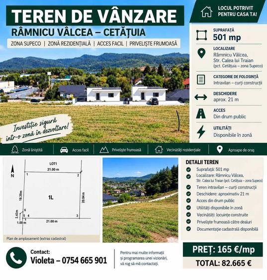 Teren de 501 mp, în Nord
