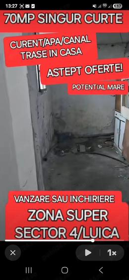 CASA MICA LUICA Sector 4 Curte Mica Super Zona Strada Privata Toate Utilitatile Necesita Renovare - 2