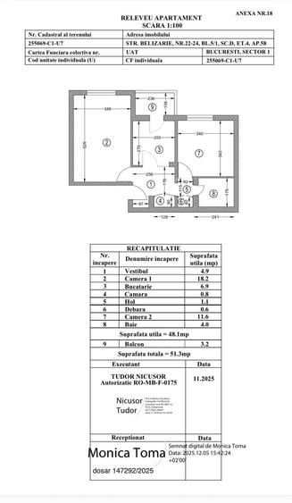 Apartament cu 2 camere decomandat în Băneasa