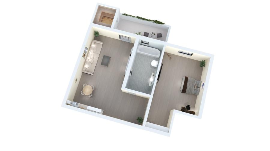 Apartament 2 camere cu balcon, lift și parcare inclusă - 2