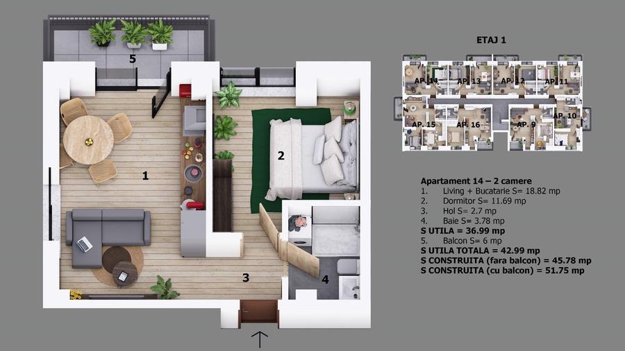 Apartament 2 camere Ion Creanga | Nichita Stanescu  | Preturi promotionale  | - 3