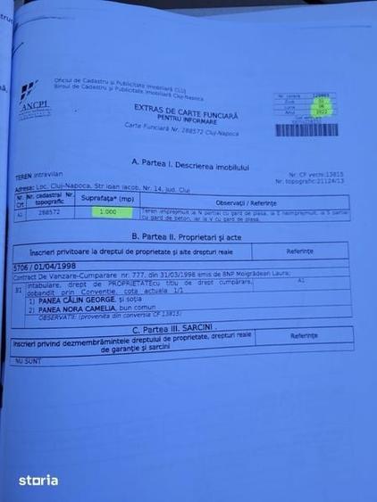 Teren de 1000 mp, în Mărăști