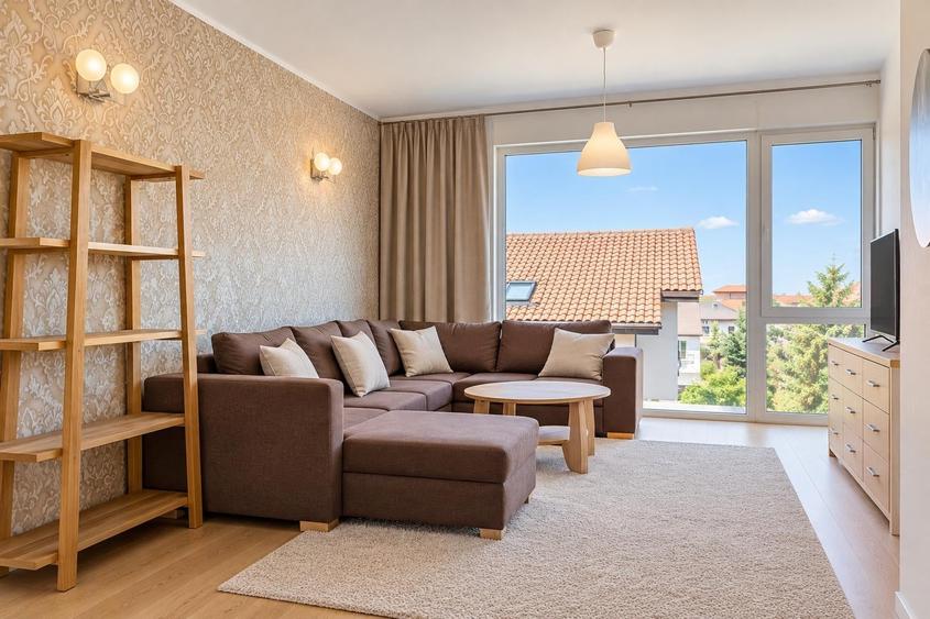 Apartament cu 2 camere semidecomandat, mobilat în Băneasa