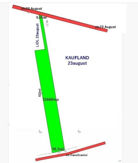 Teren intravilan 31668mp,acces din DJ -str 23 august - 2