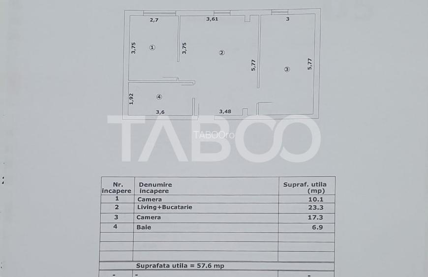 Apartament cu 3 camere decomandat în Făgăraș