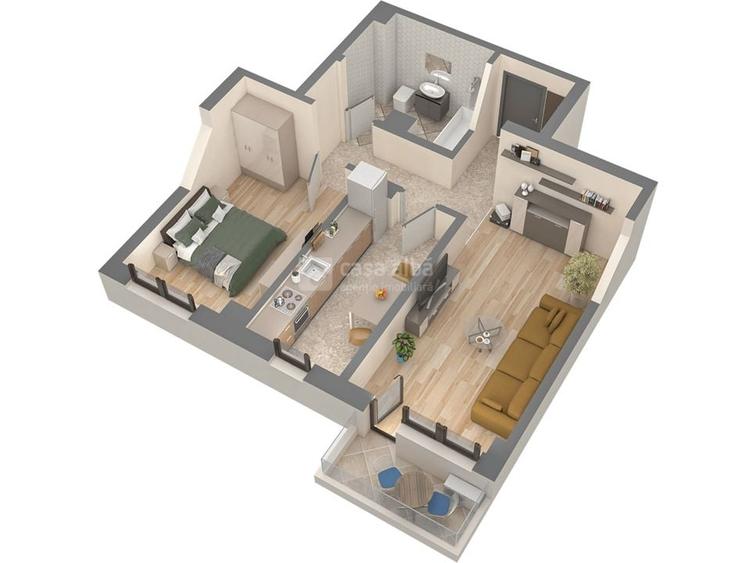 Apartament 2 camere, bloc nou, Podu Ros, intabulat - 2