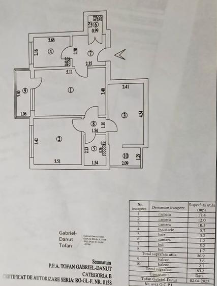 PROPRIETAR | 3 Camere Micro 17 | Etaj 1 | Str. Barboși | B2 - 2