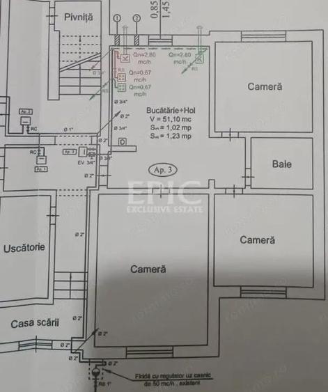 Apartament 3 camere/ Parter/ 66 mp/ Decomandat/ Tudor - 7