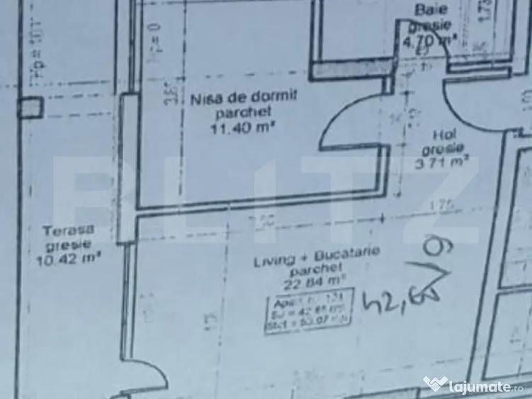Apartament cu priveliste, 2 camere, 42 mp, terasa 10 mp, zon - 2