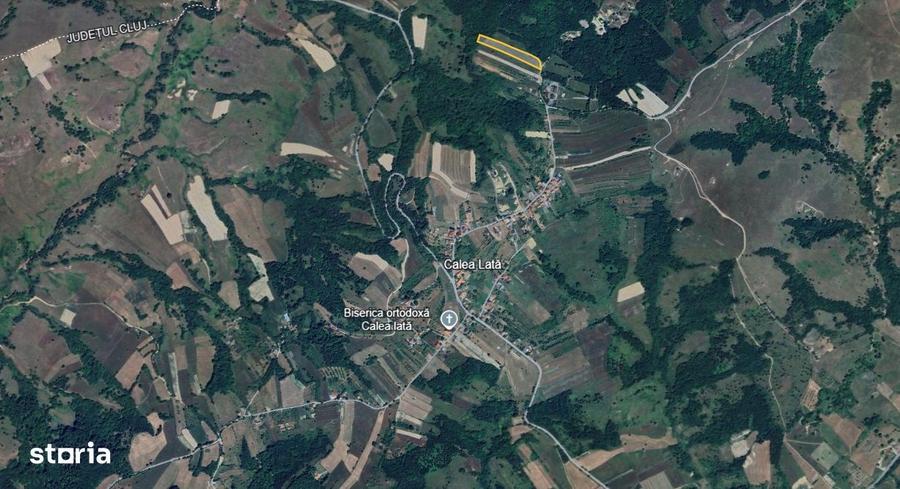 Teren 7024 mp Ciucea Cluj, livada + padure, curent, ideal cabana - 2