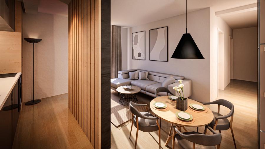 Apartament de vânzare | 2,5 camere + balcon, compartimentare practică - 3