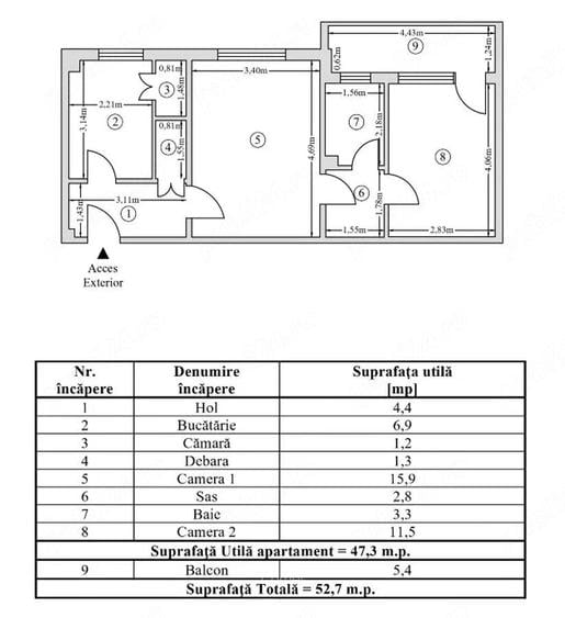Vand apartament doua camere et.1 Roman - 7