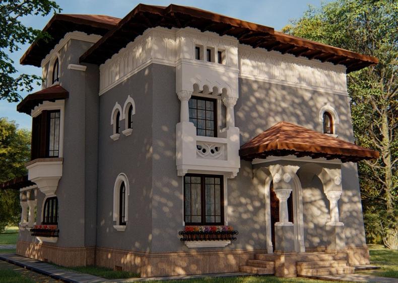 Lac Străulești | Casă în STIL NEOROMÂNESC | Proiect unic | S+P+E+M |Curte 549 mp - 6