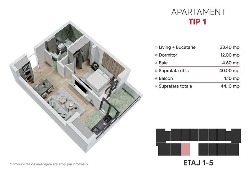 Studio spatios 44mp ,Metrou Berceni 15min - 2