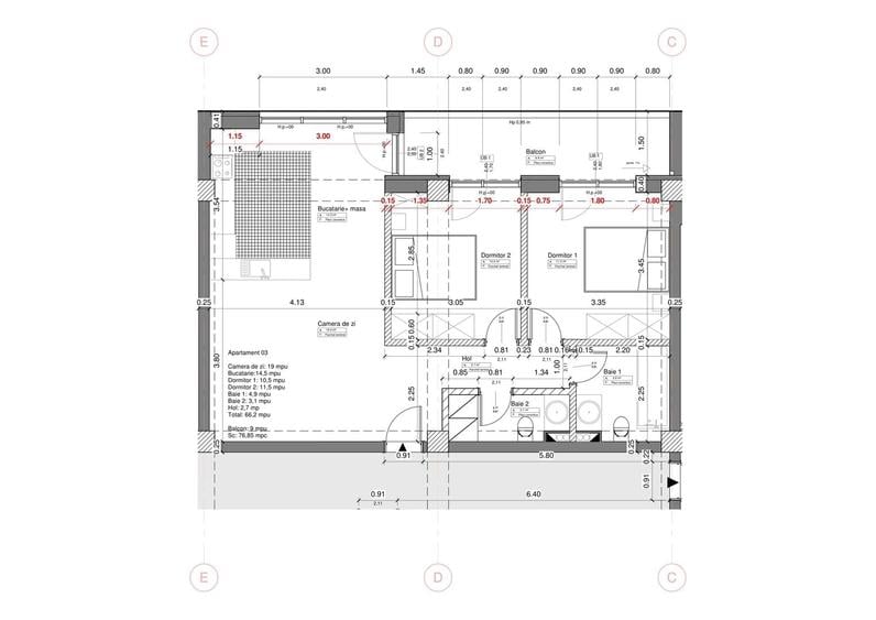 Apartament cu 3 camere decomandat în Central