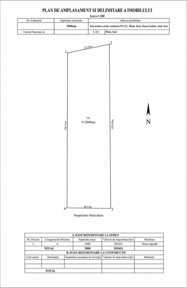 Teren Construcții intravilan de 2000 mp, în Central