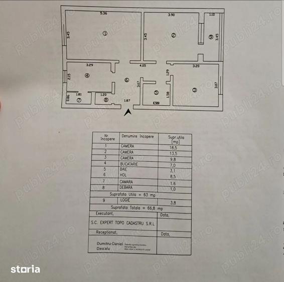 Apartament cu 3 camere decomandat în Tătărași