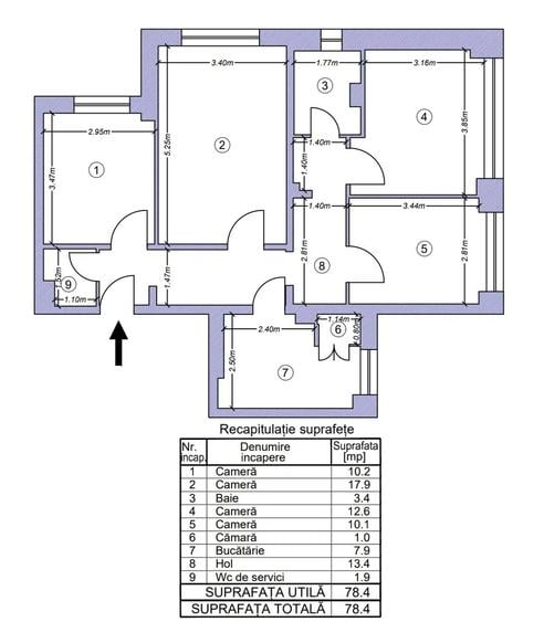 Inchiriez spatiu comercial- apartament 4 camere, Parter - 3