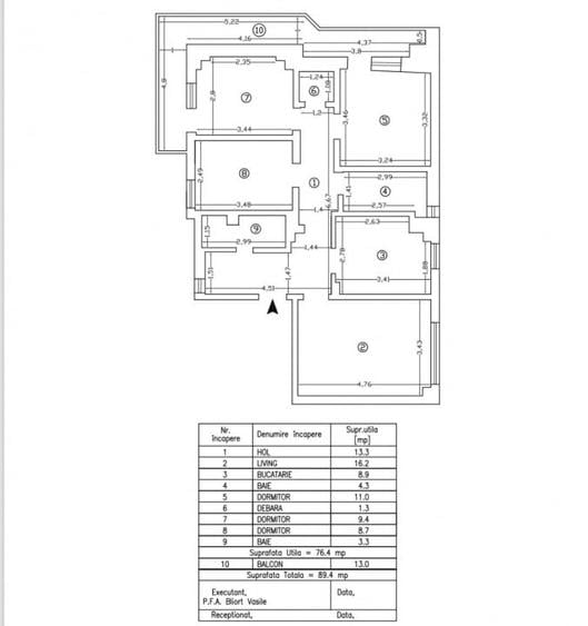 Apartament de vanzare 4 camere si 2 bai, zona Pacurari- Mimoza, Iasi - 1