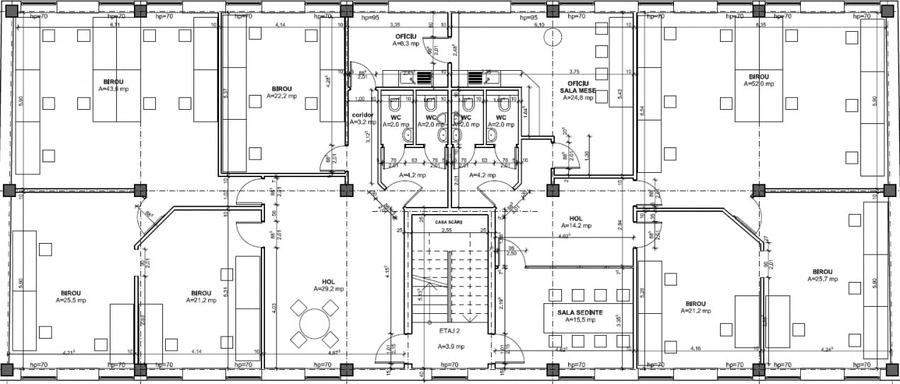 Etaj 2 integral birouri – 293,5 mp, Calea Dumbravii Sibiu, 12 €/mp ALL INCLUSIVE - 1