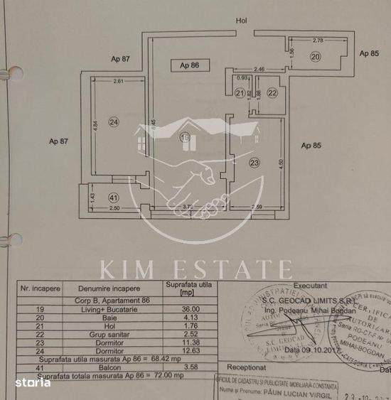 Apartament cu 3 camere, mobilat în Central
