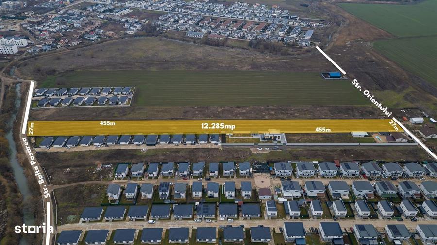 Teren intravilan, 12.200 mp, toate utilitatile, zona de case, Tunari - 1