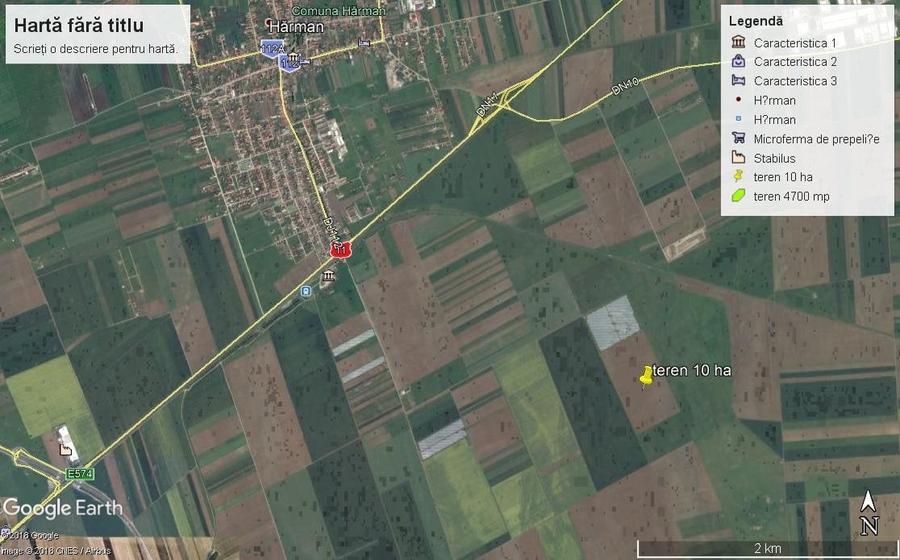 Teren 10,15 ha arabil situat in Harman zona garii, deschidere 265 m! - 1