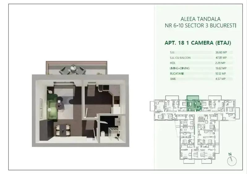 Garsoniera Spatioasa 48 mp | 500 m Metrou Mihai Bravu | Comision 0 - 3
