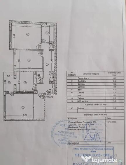 Apartament cu 3 camere decomandat în Tudor Vladimirescu