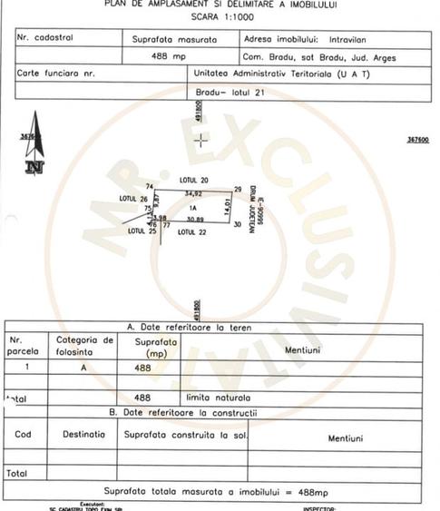 Teren 488 mp Bradu, deschidere la DJ - 3 Km de Pitesti - 4