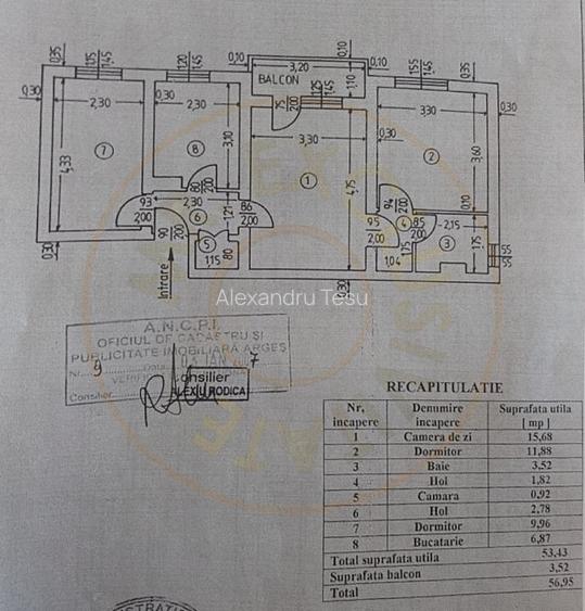 Apartament 3 camere la cativa pasi de centru Pitesti