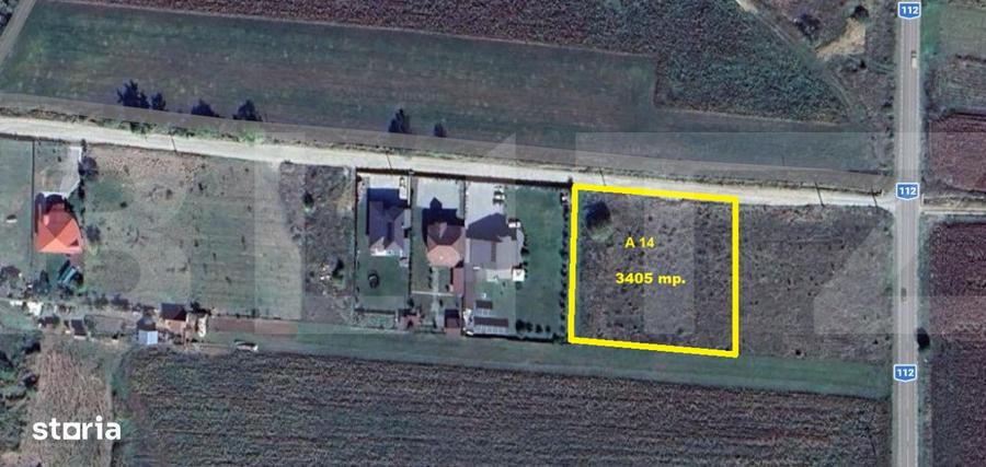 Teren intravilan 3405 mp PUZ aprobat, front 60 m - 1