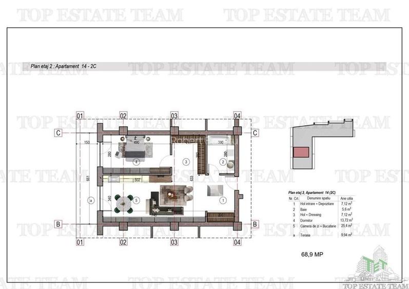 Apartament 2 camere bloc nou metrou 1 Decembrie 1918